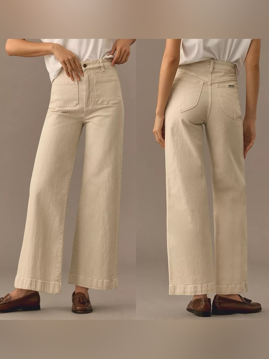 ROLLA'S Pants - Rolla’s Sailor High-Rise Wide-Leg Jeans Light Beige Women’s - Size 27